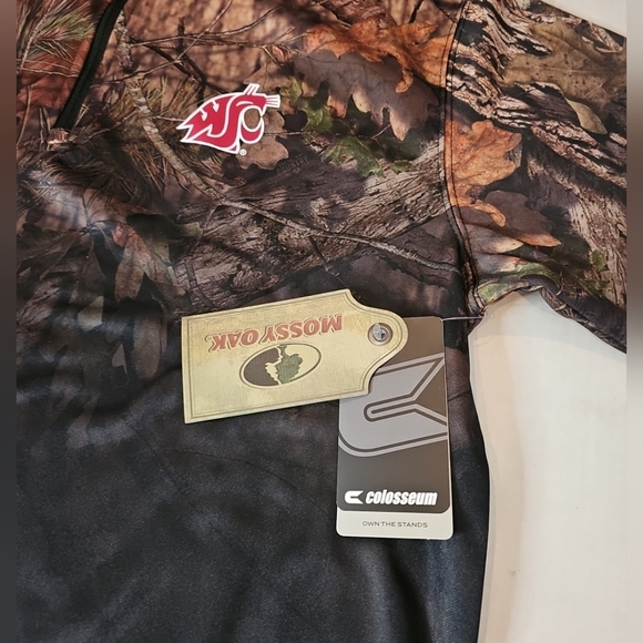 Washington State Cougars Colosseum 1/4 Zip Pullover Mossy Oak Camo Men's Large - Picture 6 of 9